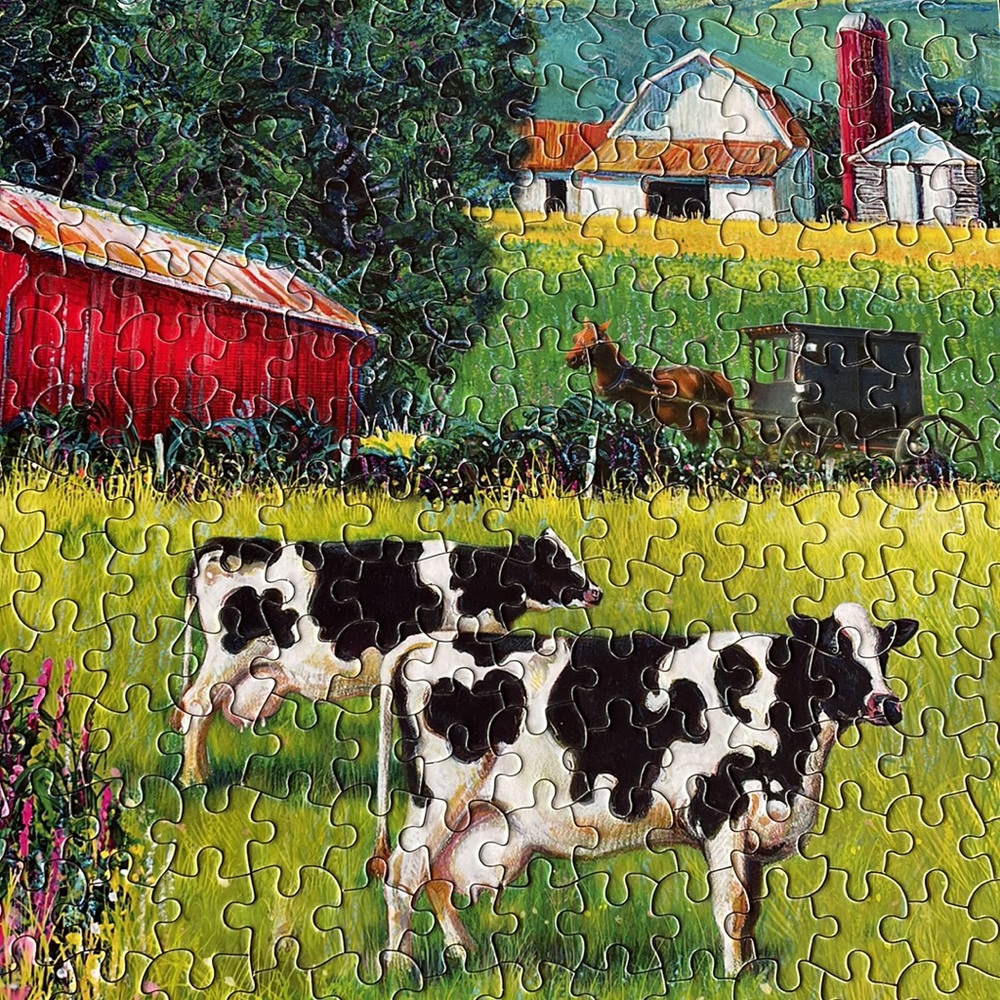 KI Puzzles Covered Bridge & Buggy the art of J. Charles. 1000 Pieces. EUC - Picture 5 of 12